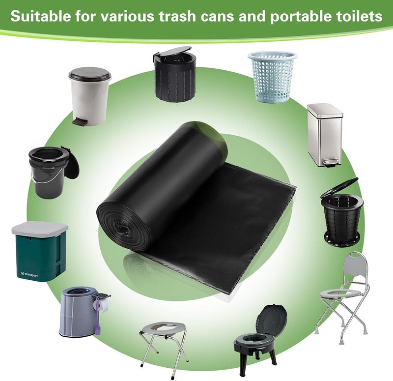 NMLLIFE 100 Portable Toilet Bags, Biodegradable with Drawstring & Lemon Scent, for 5-8 Gallon Bucket Seat for Outdoor Camping Car Travel - Image 3